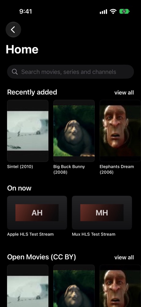 IPTV Player on iPhone: Home